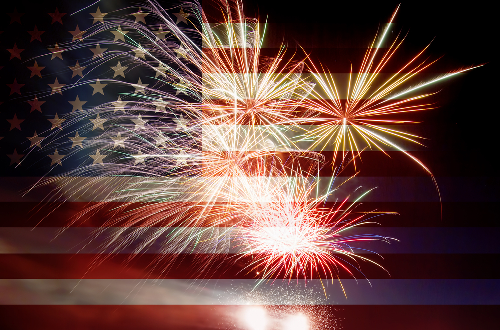 Gatlinburg 4th of July parade fireworks and flag