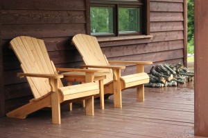 Wooden chairs to relax on a Gatlinburg cabin porch