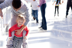 family ice skating at Ober Gatlinburg