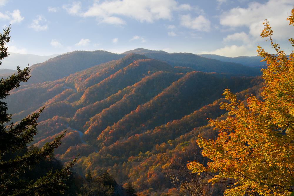 view of Smoky Mountains from a Gatlinburg webcam